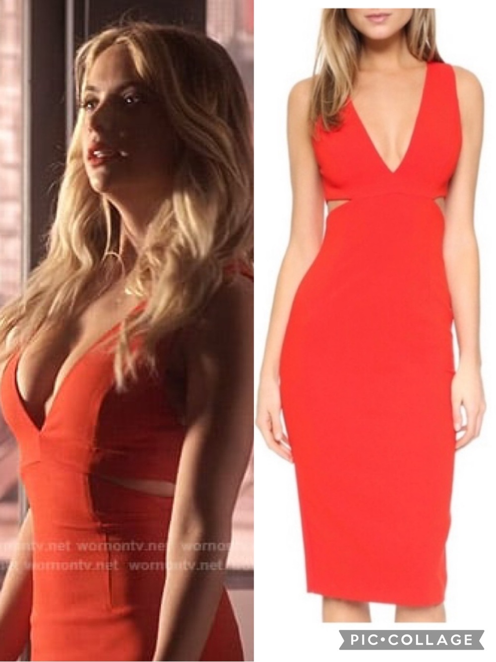 ASO Alice + Olivia Riki Cut Out Ponte Sheath Dress Red Size 0 Cocktail Hannah